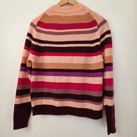 A New Day Coral Striped Crewneck Sweater - Picture 2 of 6